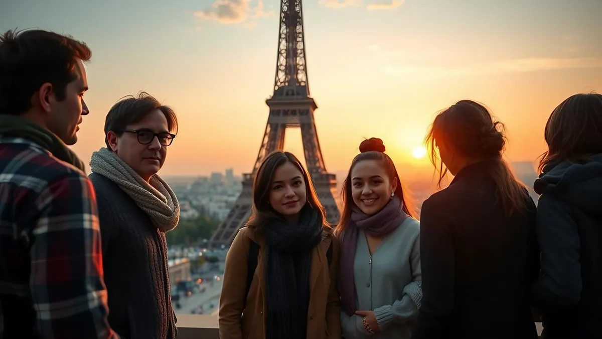 Family trip to Paris with Sunset View