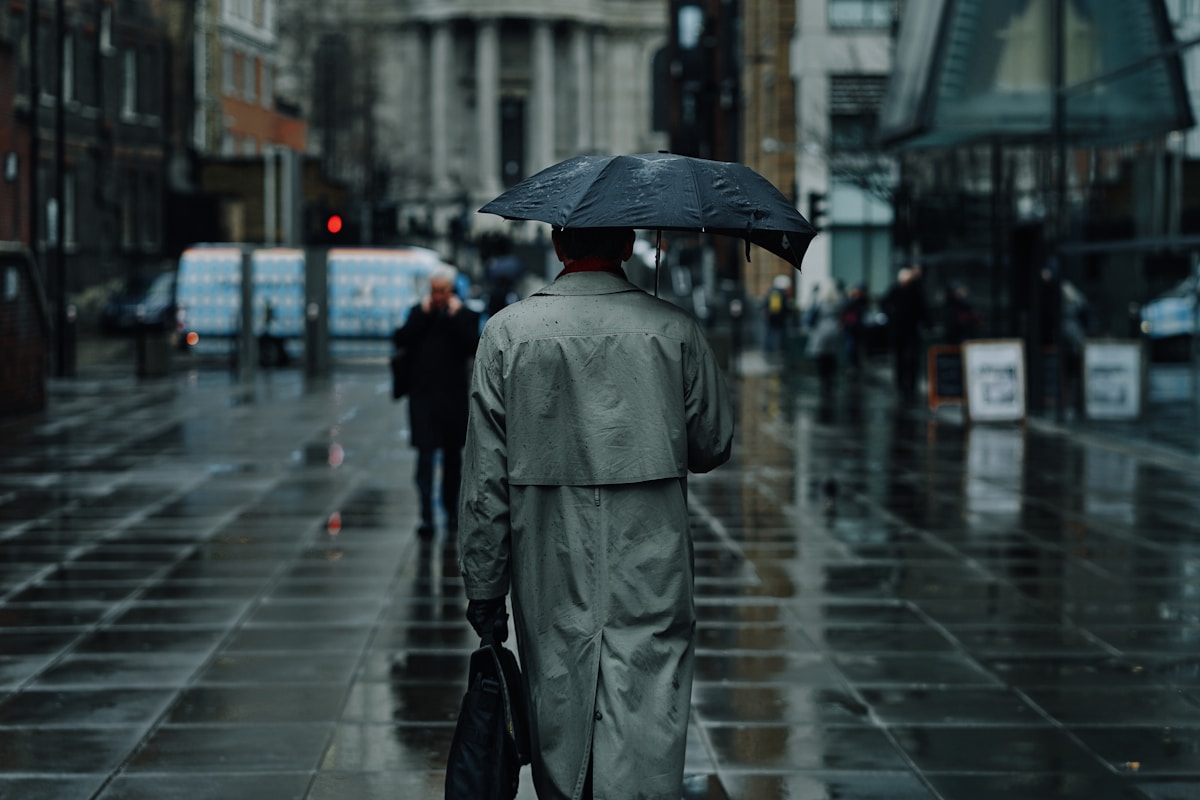 men's brown trench coat - best time to visit London