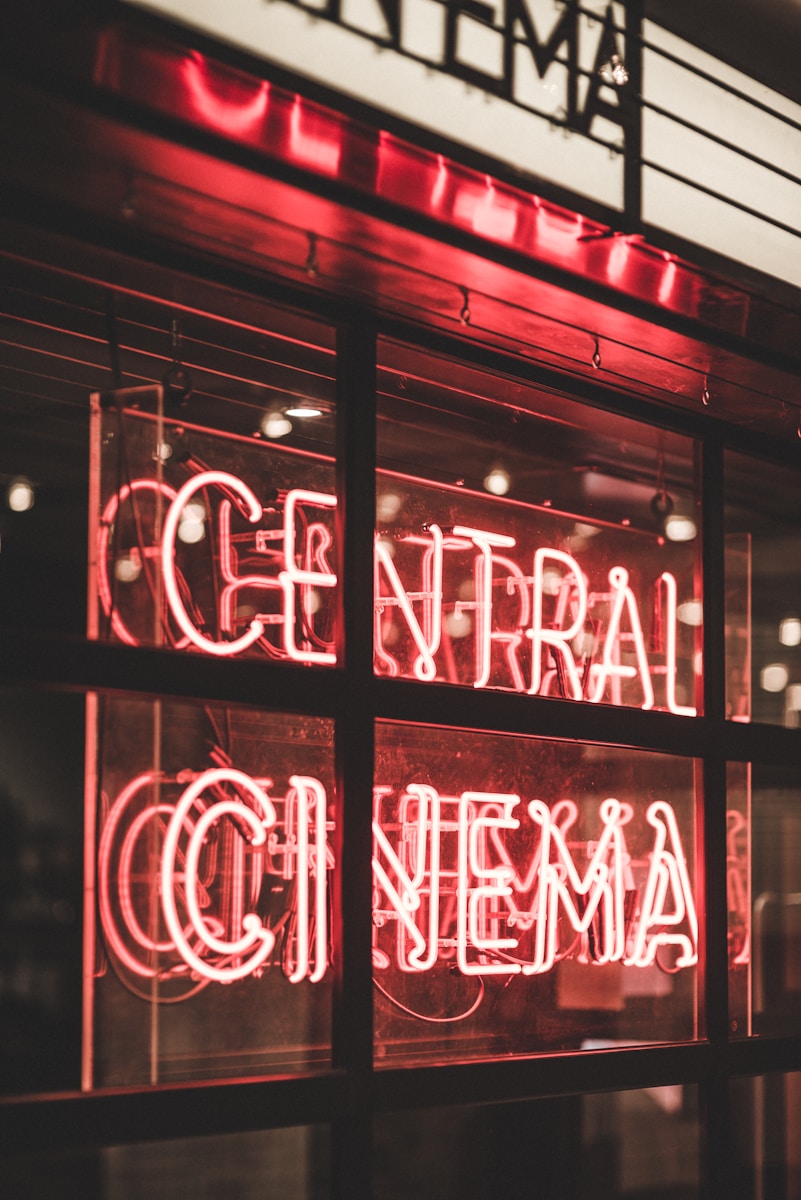 red Central Cinema LED light sign - Cultural Events and Festivals in London