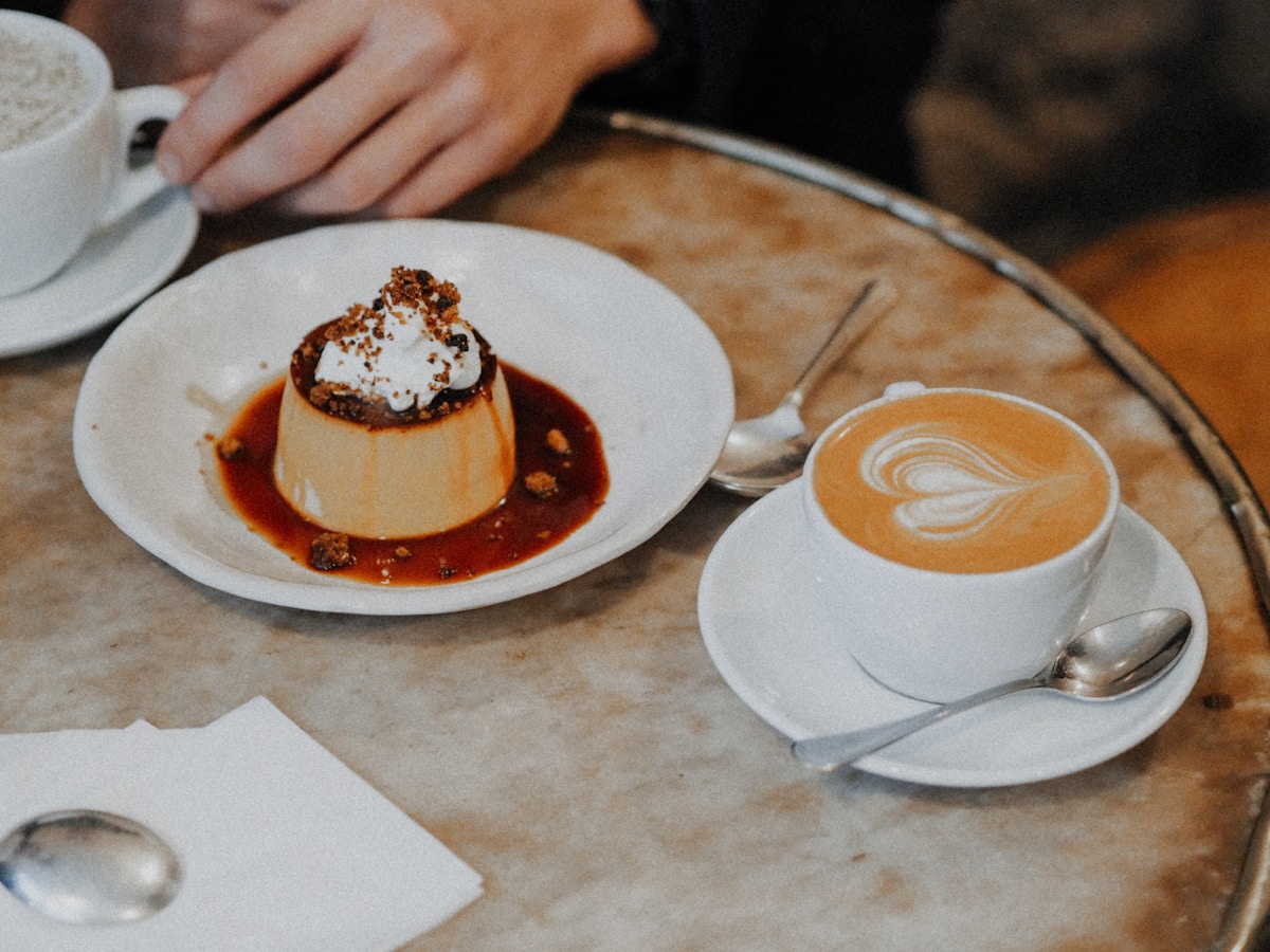 white ceramic plate with cappuccino - food and wine guide London