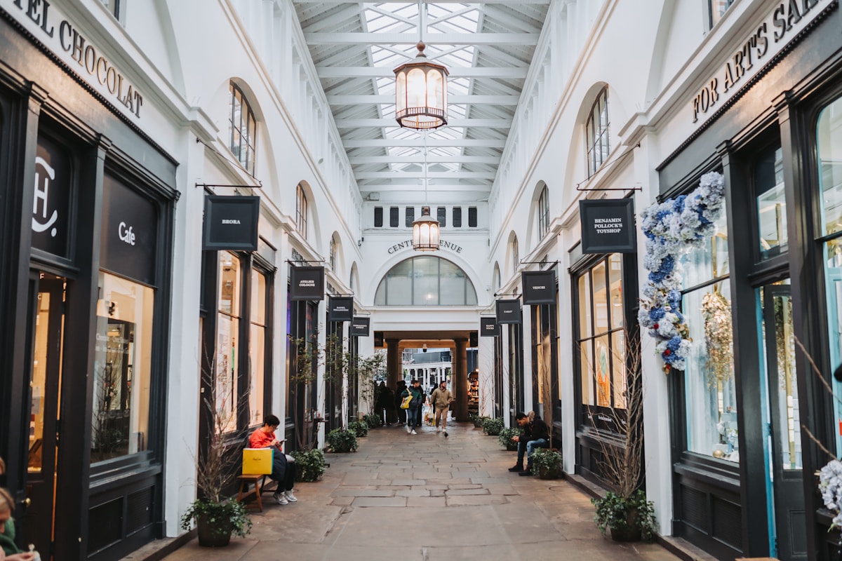 a walkway between buildings - Covent Garden London