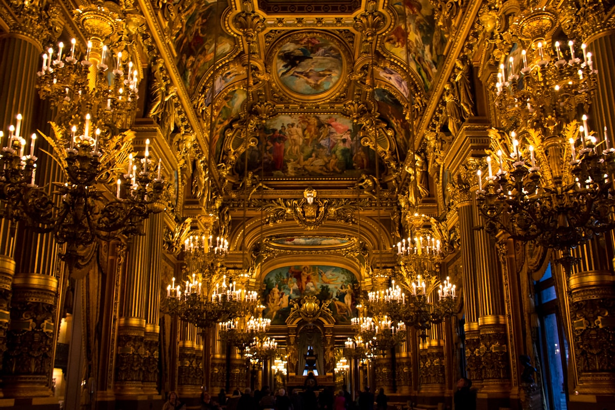 gold and white cathedral interior - Palais Garnier Paris