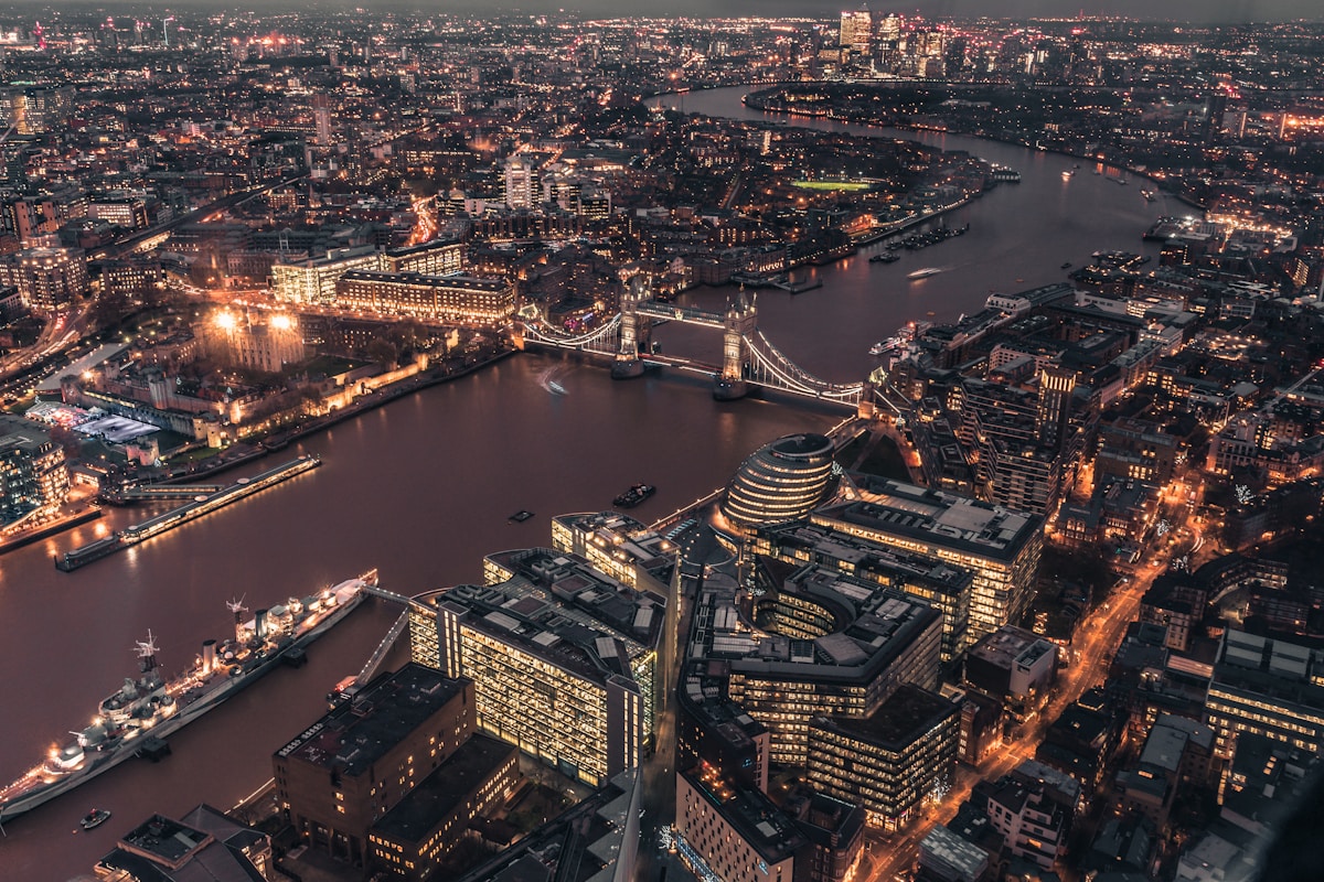 aerial view of city during dawn - London Transportation