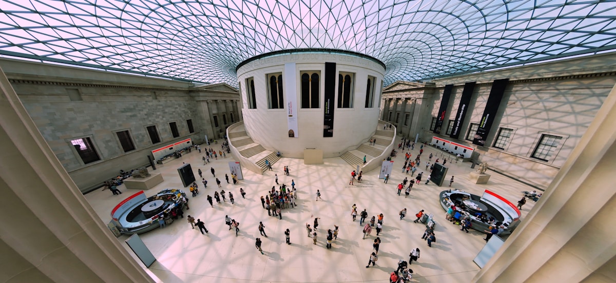 bird'seye view photography of persons - The British Museum, London, UK