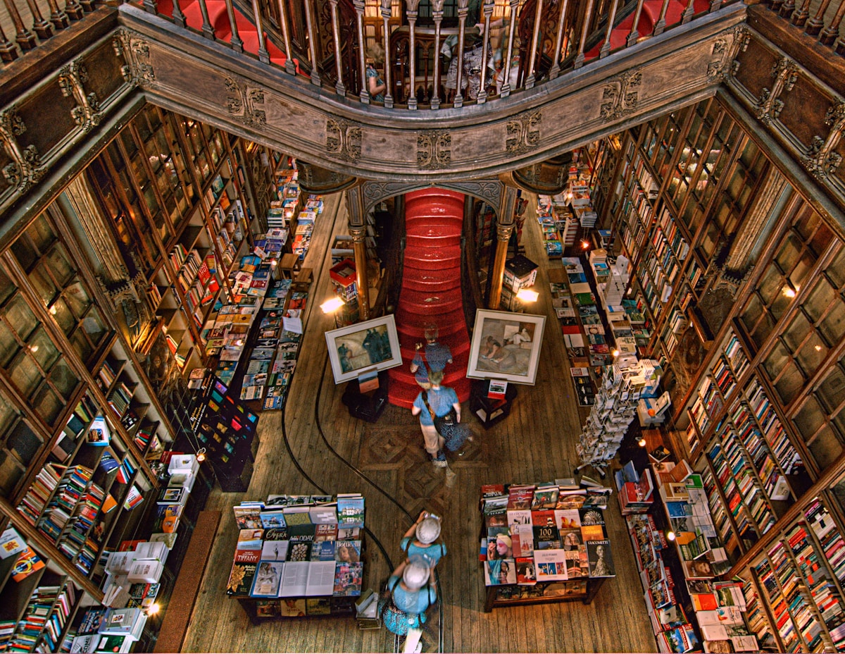 assorted plastic toys on display - Livraria Bertrand, Lisbon, Portugal