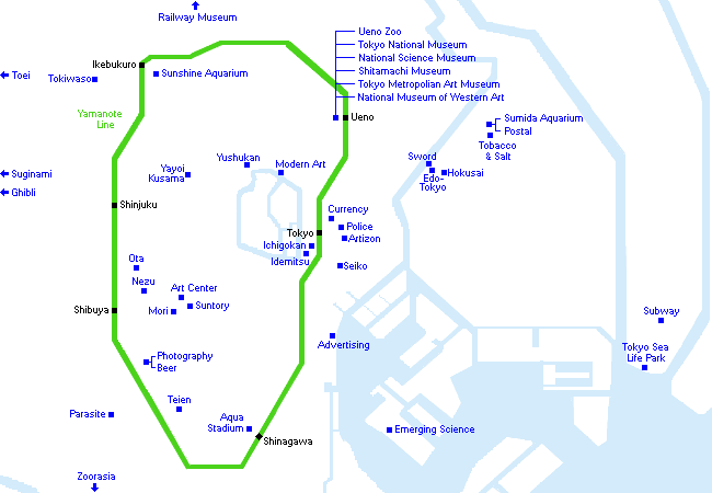 Tokyo Museum Guide Map