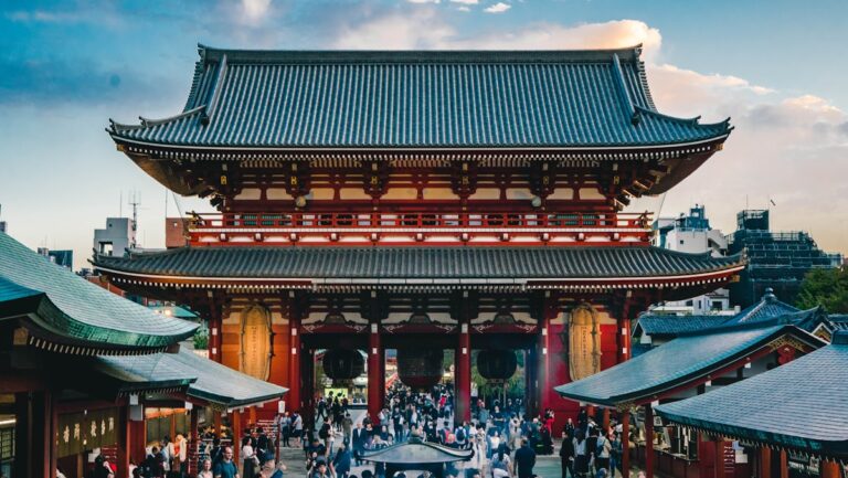 crowd of people in front of pagoda temple during daytime - Asakusa