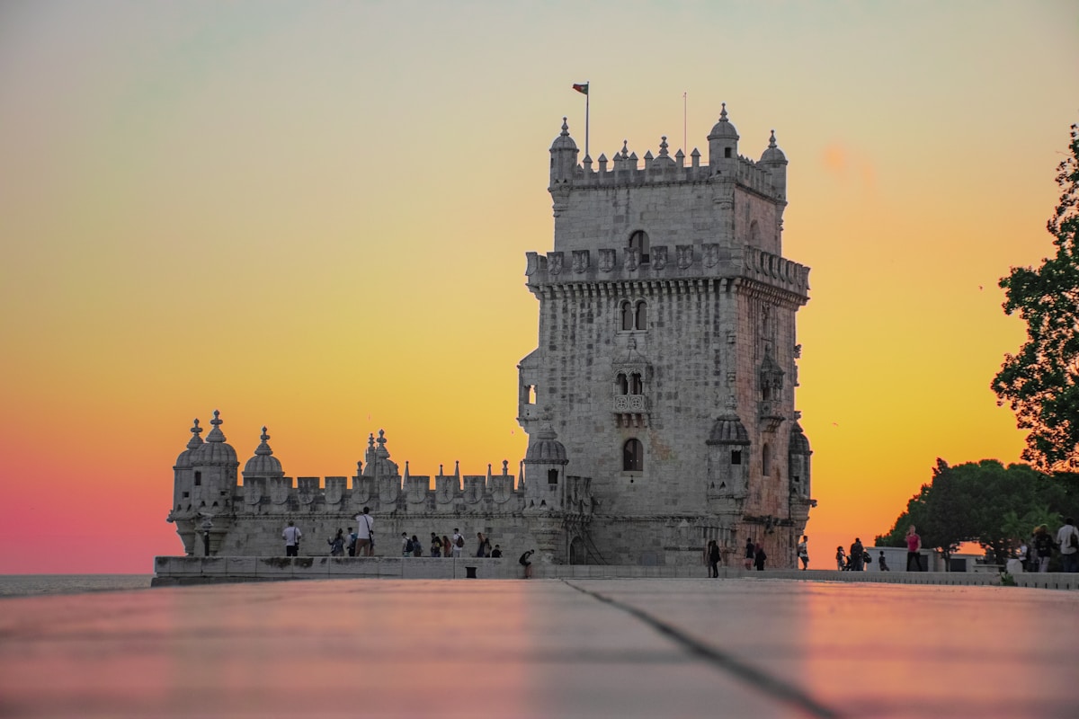 gray concrete castle during sunset - Belém, Lisbon, Portugal