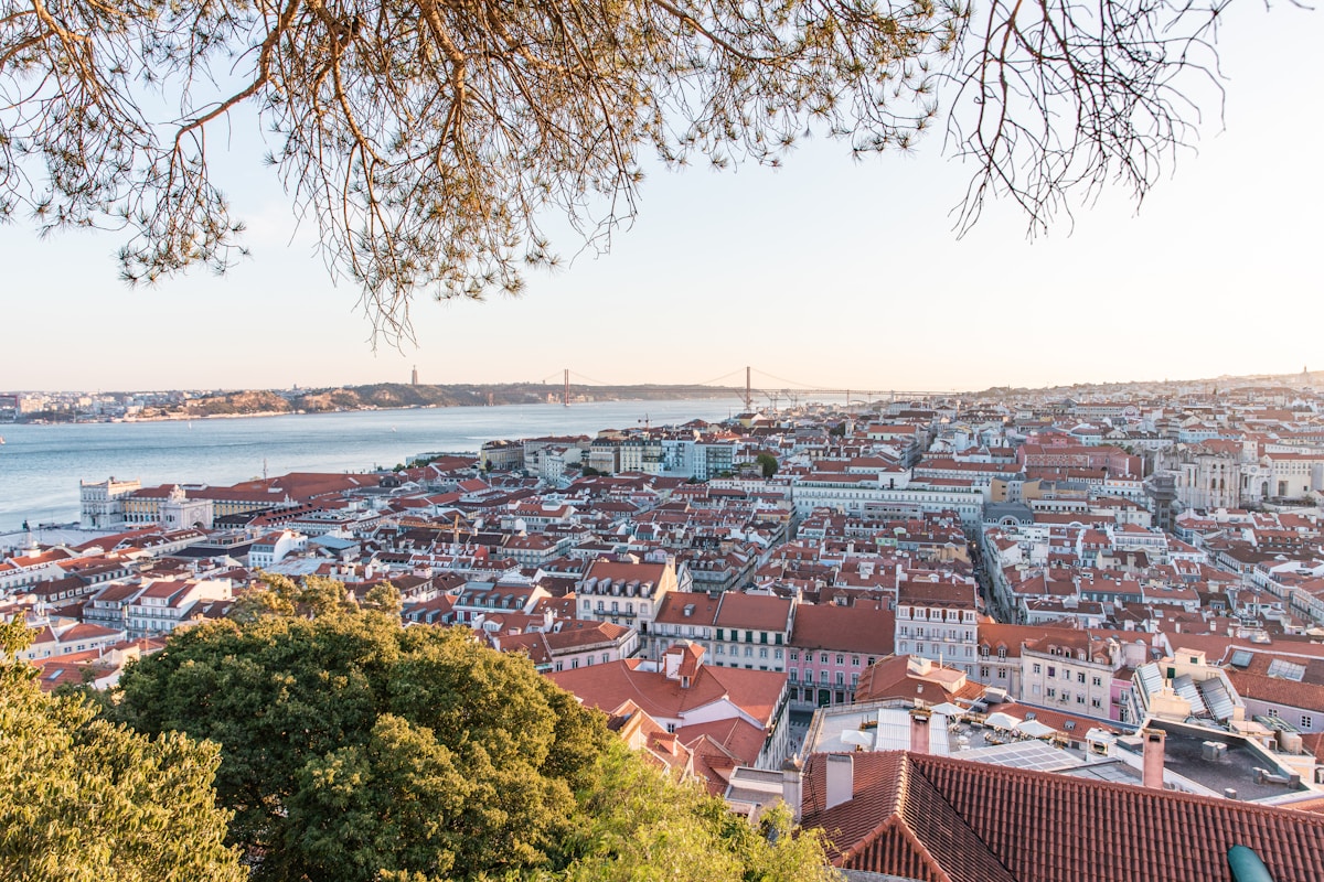 aerial view of city buildings during daytime - Lisbon Portugal