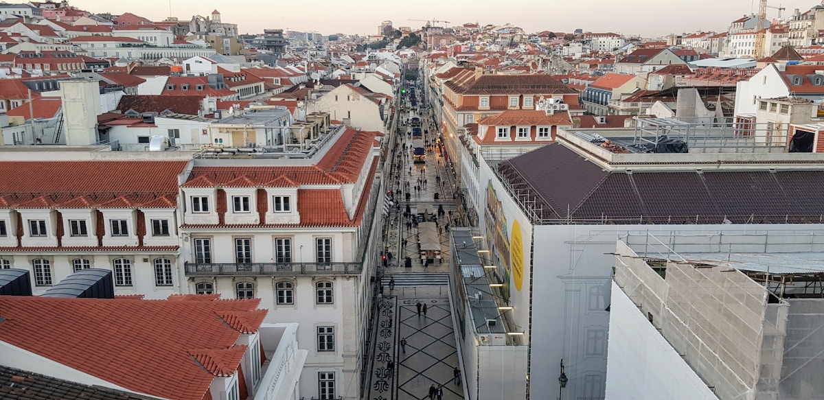 a view of a city from a tall building - Chiado, Lisboa, Portugal