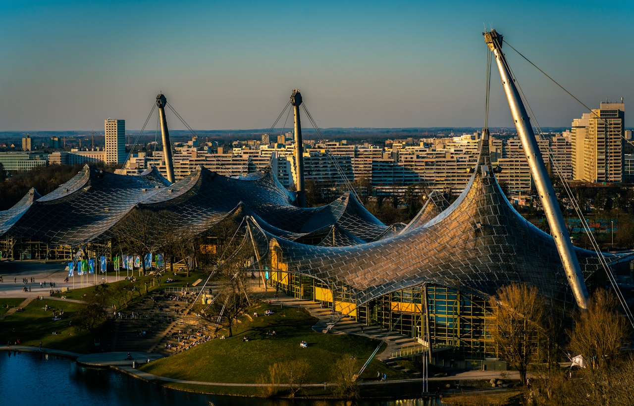 Best Day Trips From Munich, Olympic park in munich, germany is shown here.